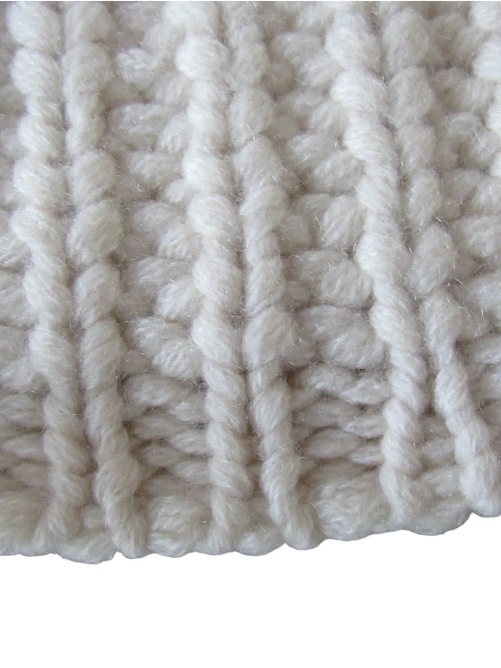 Martin Osa Cream Cable Knit Beanie Hat One Size Wool Cashmere Winter Classic